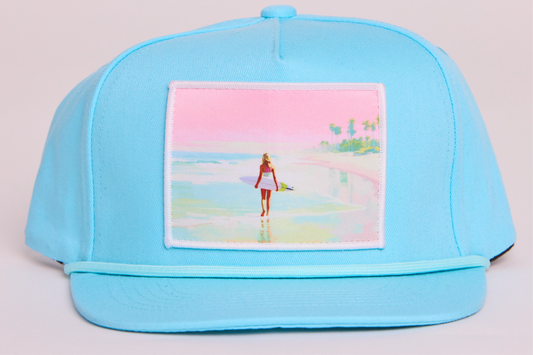 Beach Walk with Surfboard