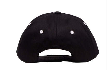 Black dad hat with white text script on a white background.  Text reads Caviar Bumps at the Afters