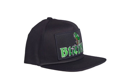 Black hat featuring Saquon Barkley in his iconic backwards hurdle