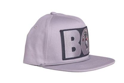 Silver hat with Bo Jackson patch on the front