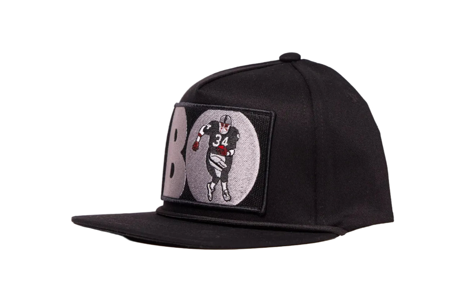 Black hat with Bo Jackson patch on the front