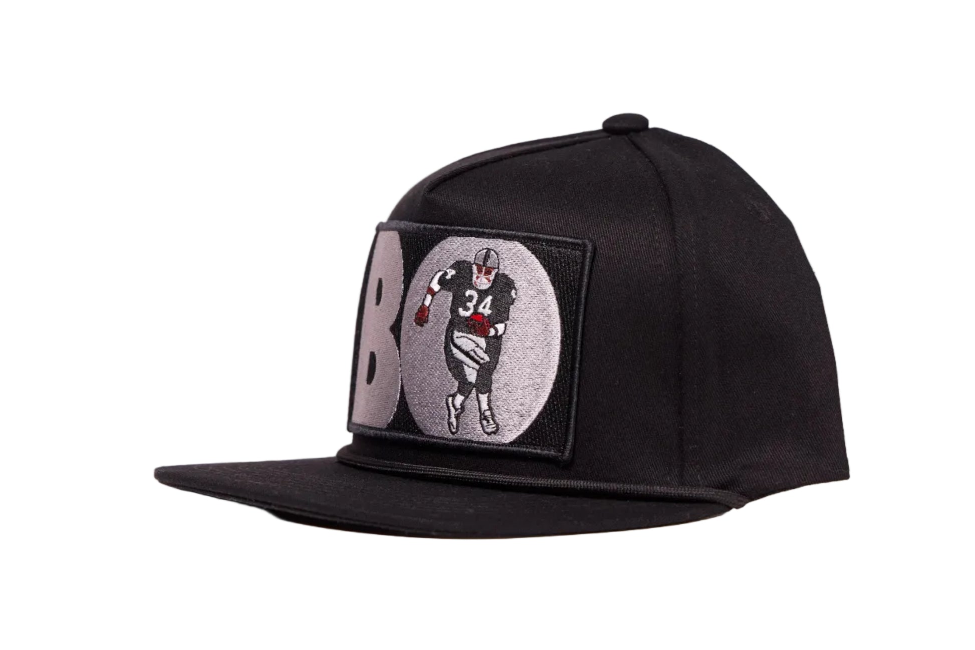 Black hat with Bo Jackson patch on the front
