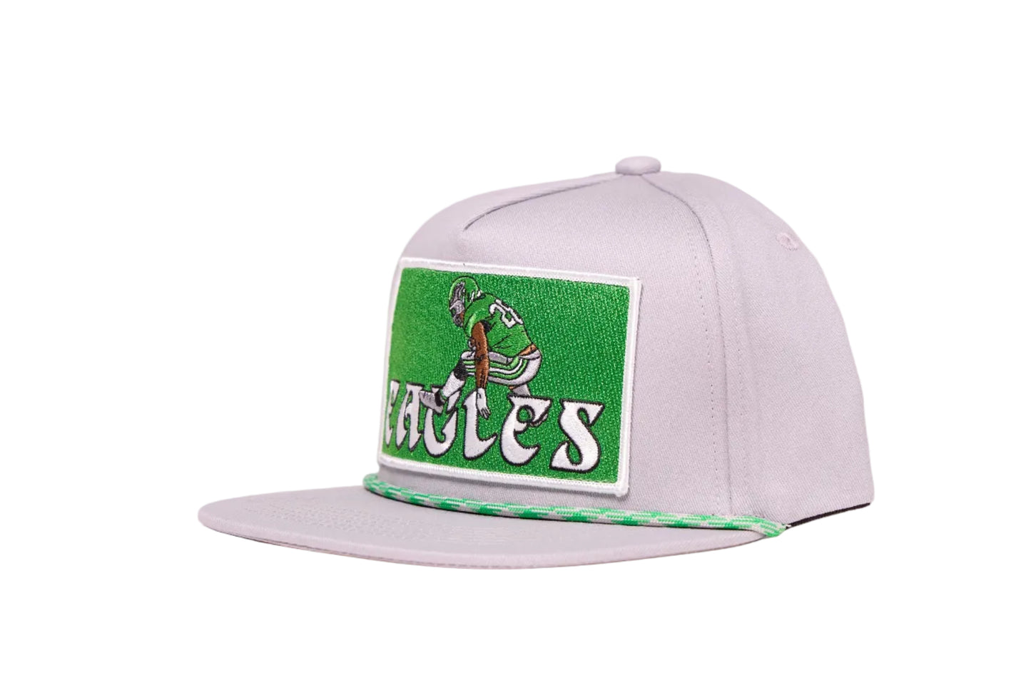 Grey hat featuring Saquon Barkley in his iconic backwards hurdle