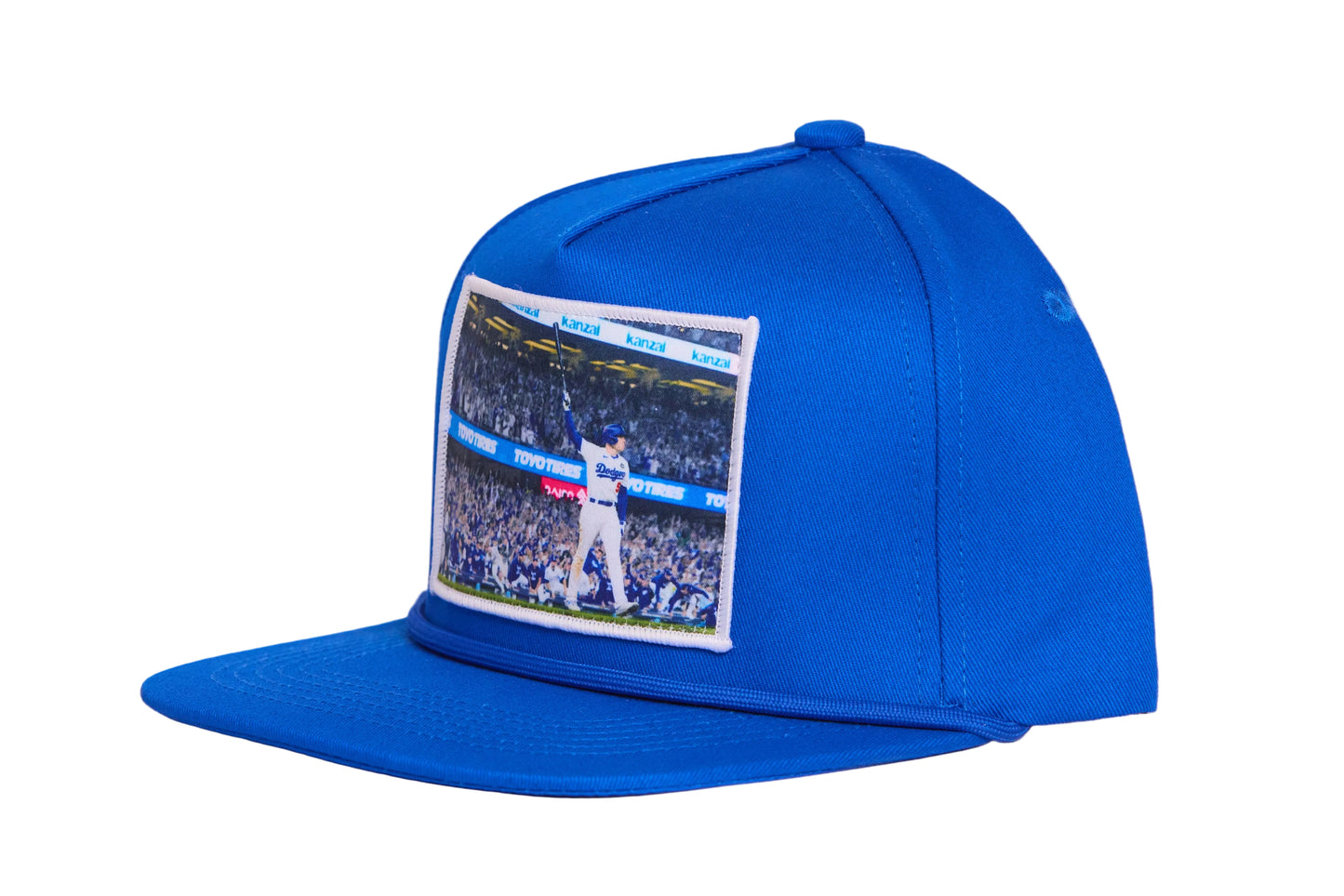 Blue hat with a patch featuring an image of Freddie Freeman's Grand Slam walk-off HR.