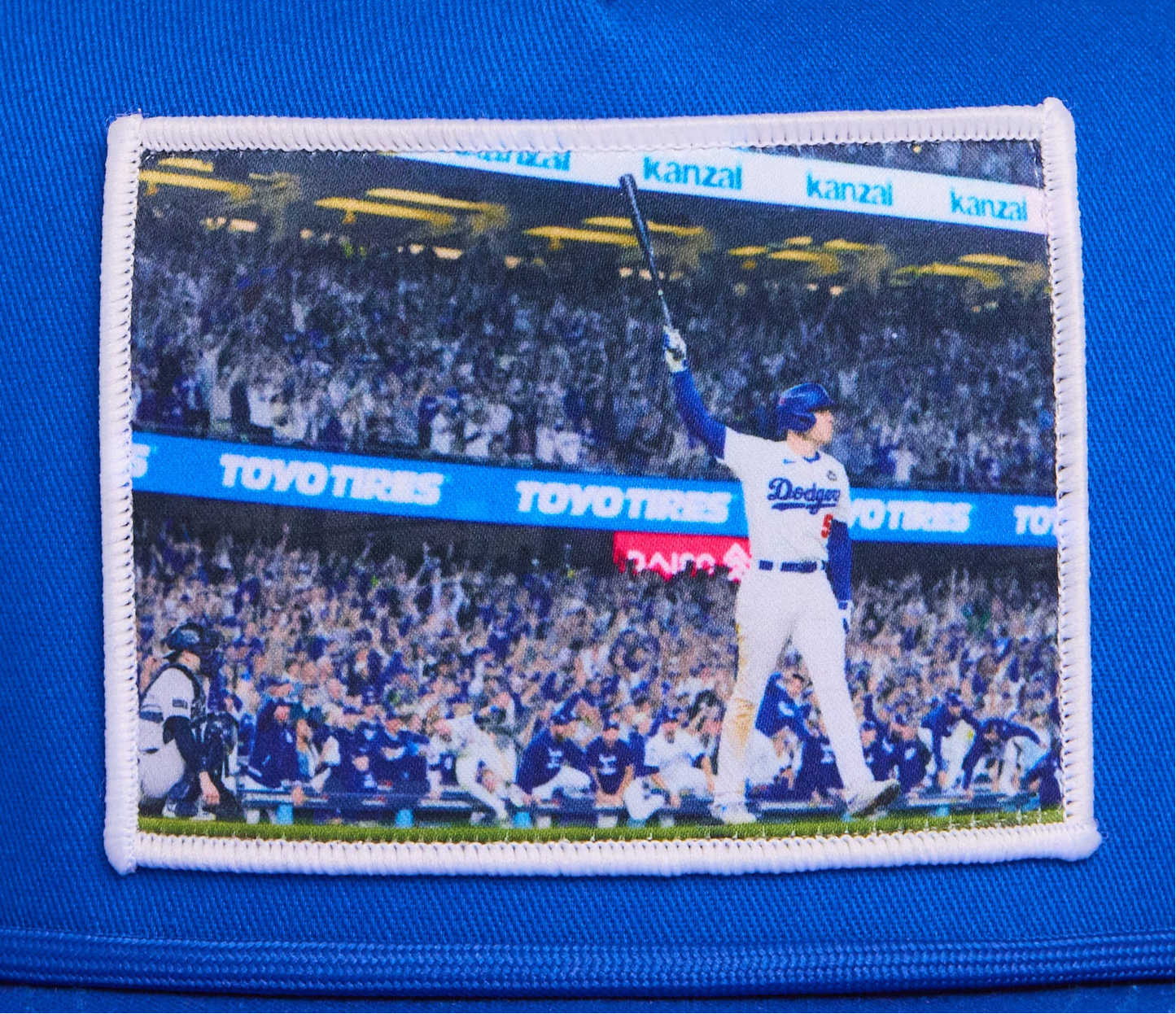 Blue hat with a patch featuring an image of Freddie Freeman's Grand Slam walk-off HR.