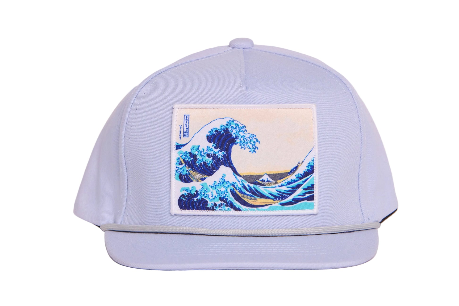 Grey cap featuring Hokusai's iconic painting of The Great Wave off Kanagawa from the series 36 views of Mt. Fuji