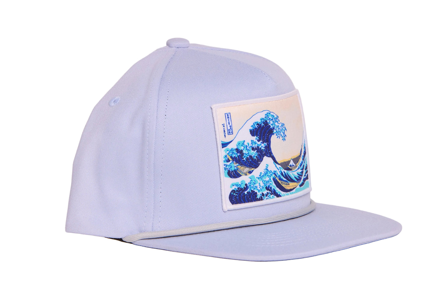 Grey cap featuring Hokusai's iconic painting of The Great Wave off Kanagawa from the series 36 views of Mt. Fuji