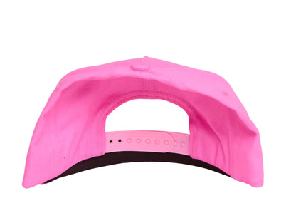 Pink hat with a patch of a hummingbird and flowers