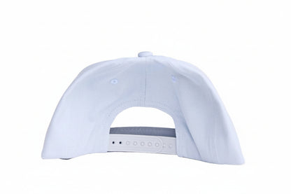 Grey flat-bill hat with thunder cloud and lightning embroidery