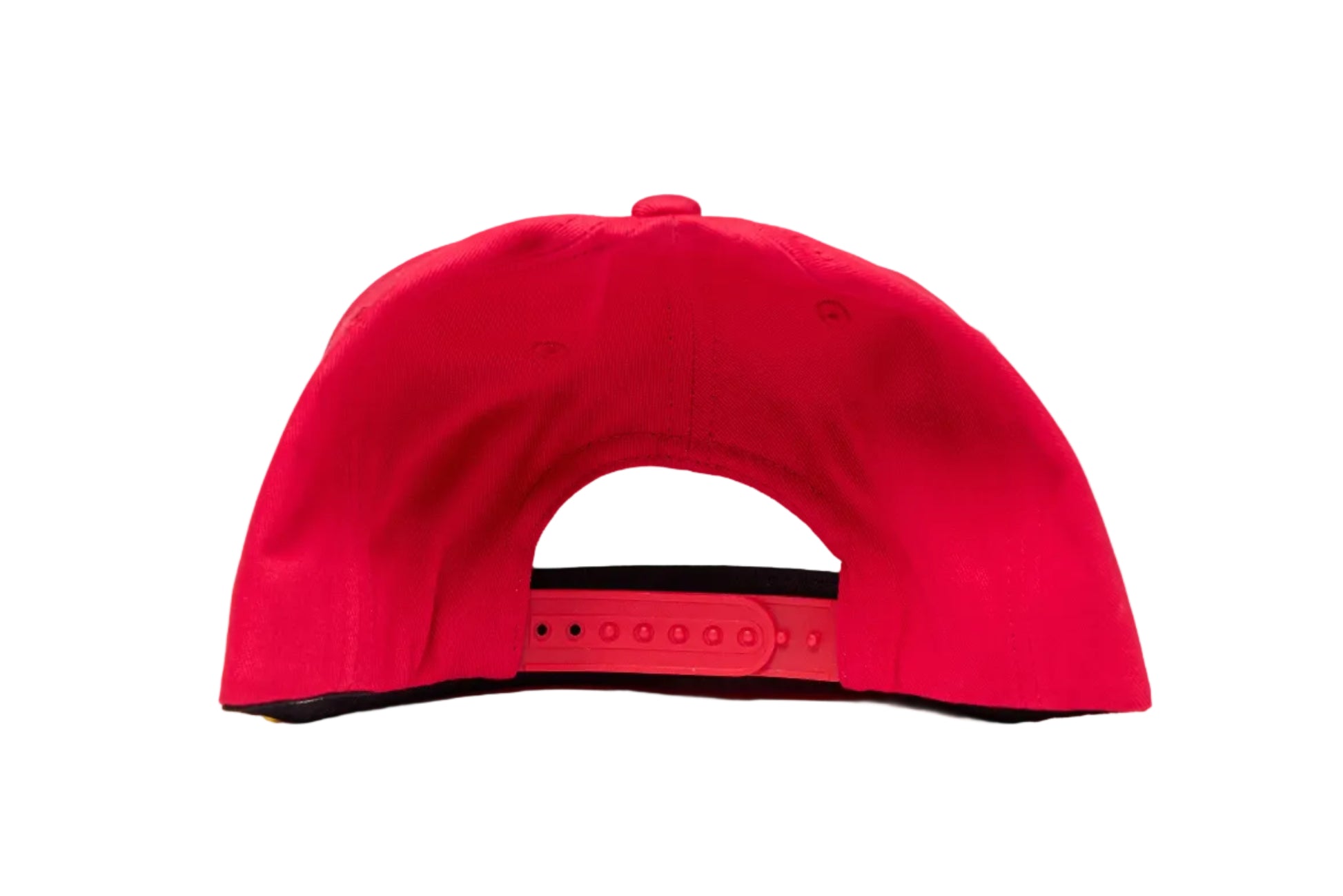 Red flat-bill hat with Brock Purdy Mr. Irrelevant patch