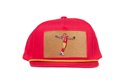Red hat featuring a patch depicting Terrell Owens 