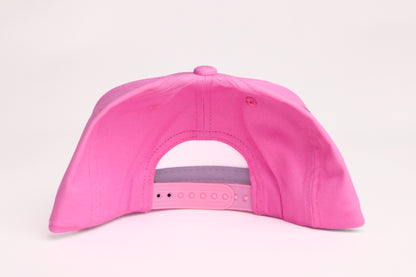 Pink hat with a Rainbow wave design patch