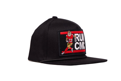 Black flat-bill hat with 'RUN CMC' logo
