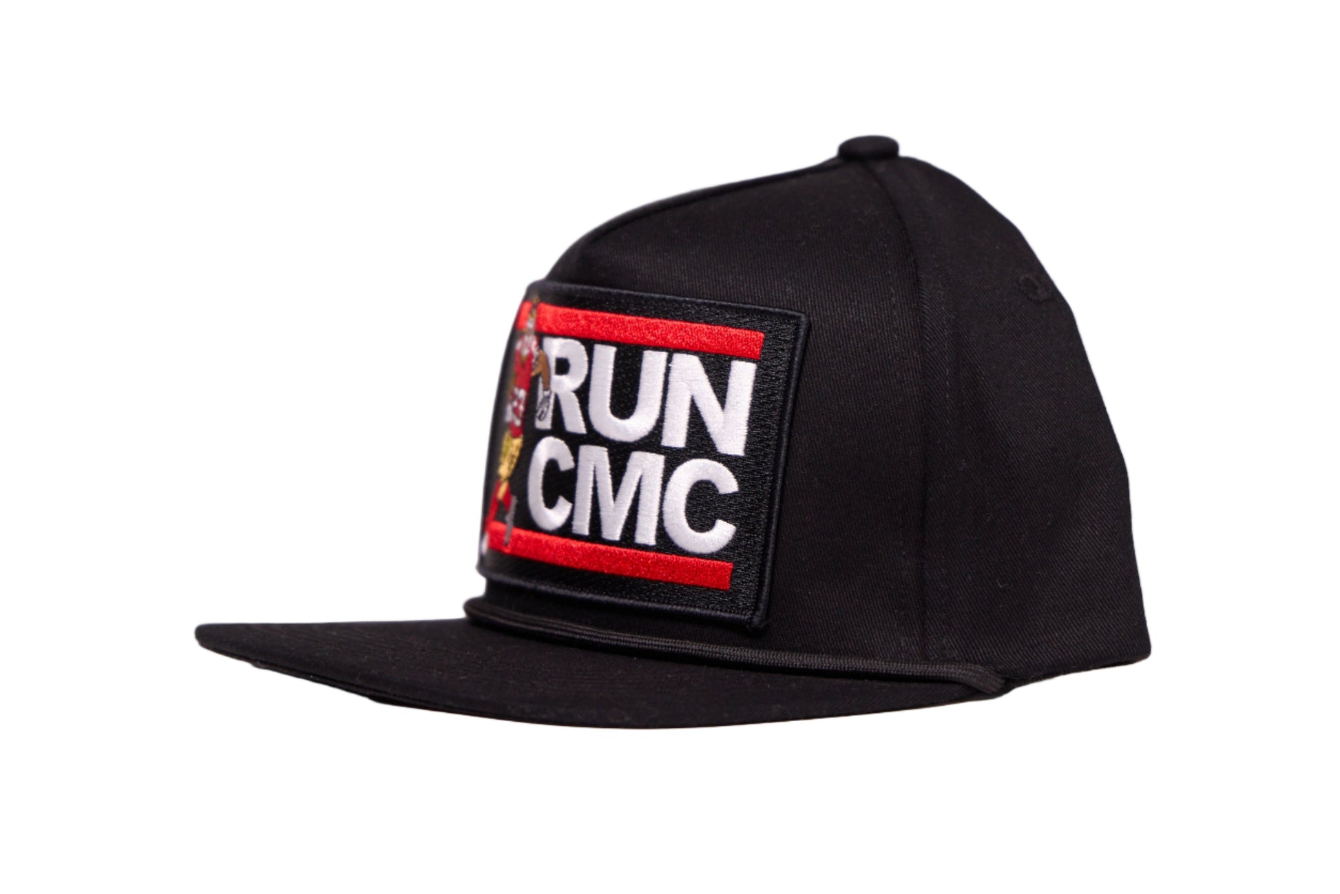 Black flat-bill hat with 'RUN CMC' logo