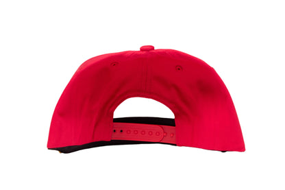 Red flat-bill hat with 'RUN CMC' logo