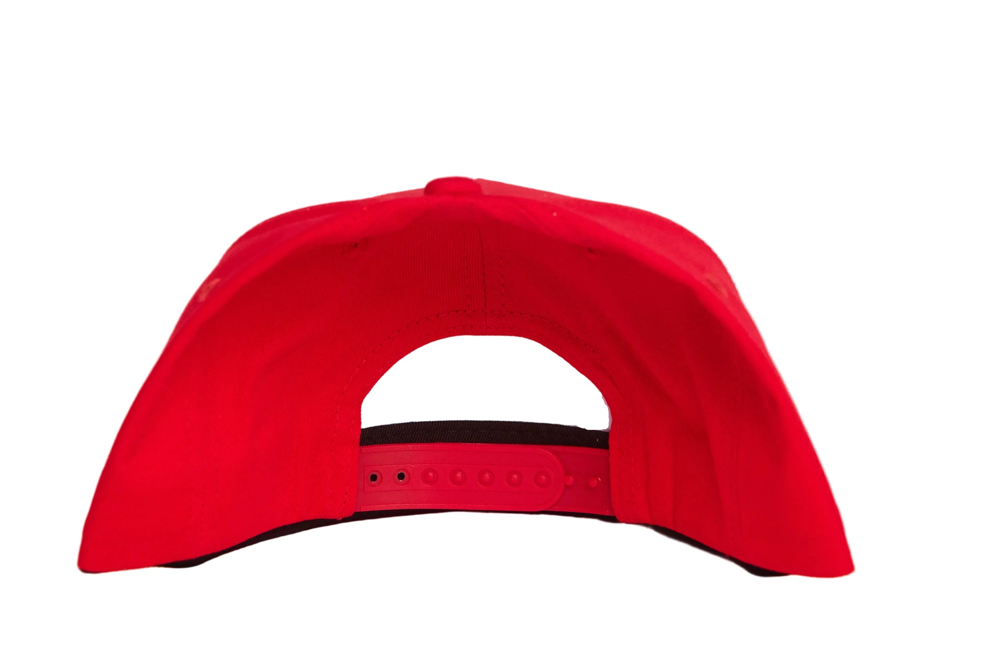 Red hat with embroidered patch design of The Catch