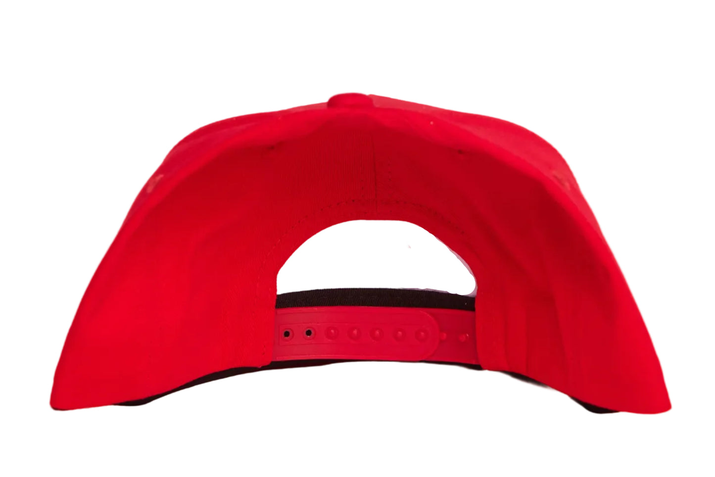 Red hat featuring a photographic patch with a gold border.  The image is of The Catch, the legendary touchdown caught by Dwight Clark of the 49ers