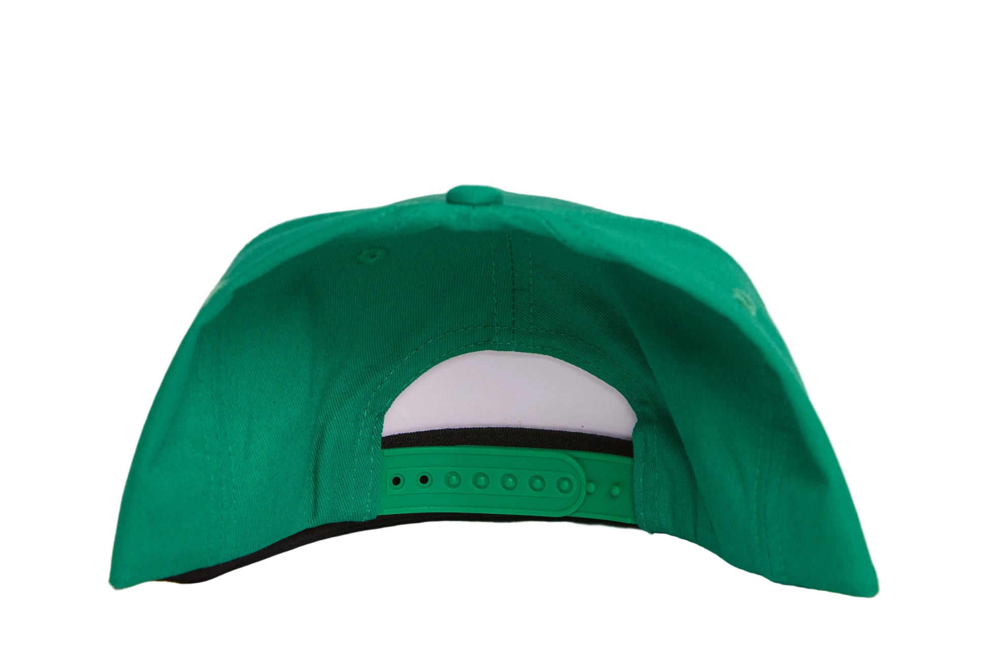 Green hat featuring closeup tiger face design patch