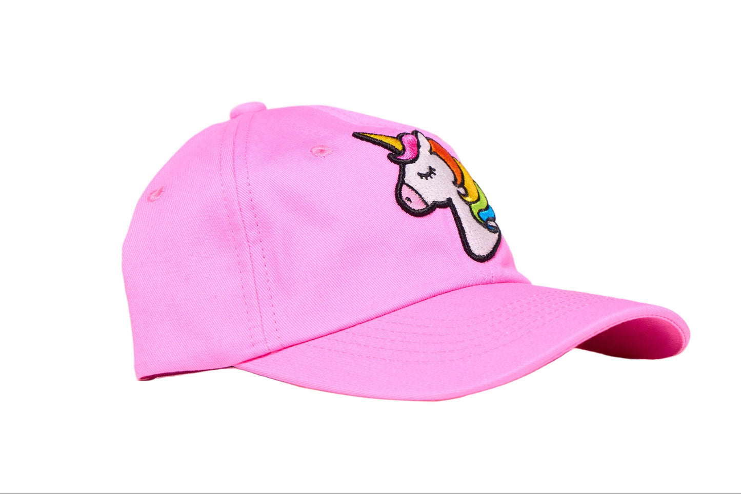 Light pink dad hat with an embroidered unicorn design