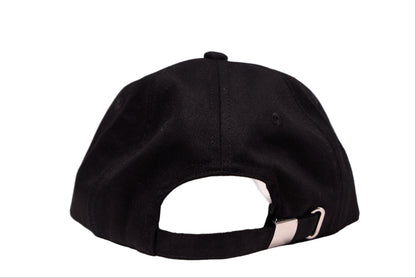 Dad hat in black with a colorful embroidered vinyl album logo