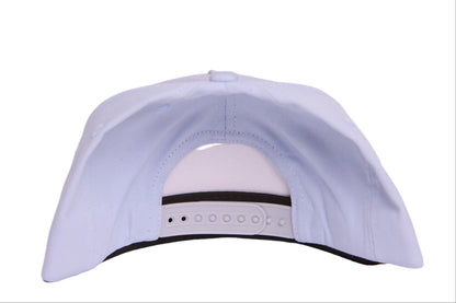 Grey flat-bill hat with a whale patch